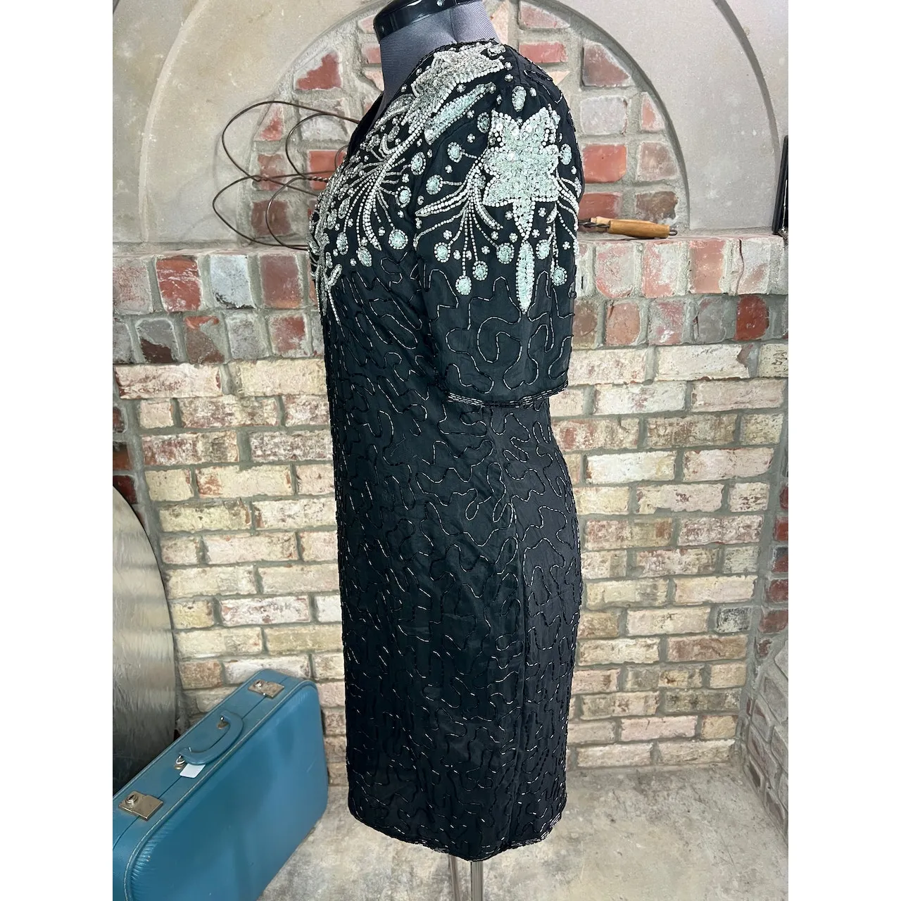 formal dress prom beaded silk 1990s NWT - Image 6