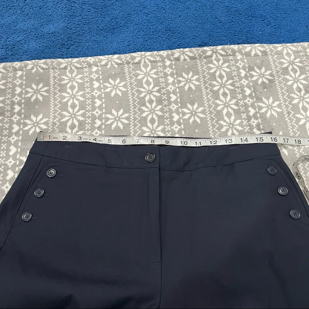 New Talbots Navy Pants‎ w/ Side Button Details Size 10 - Image 8