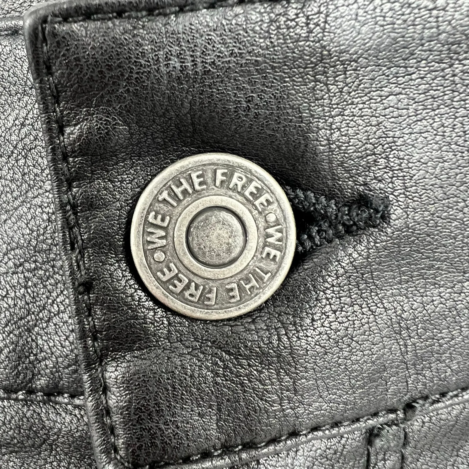 Free People we the free Sasha Croped Kick Flare Vegan Faux Leather Pants size 4 - Image 7