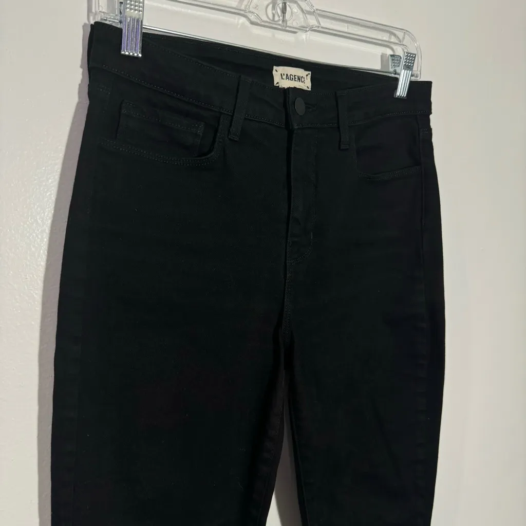 L'agence Margot‎ High Rise Skinny In Black Noir Size 28 - Image 3