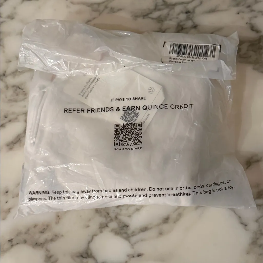 NWT Stretch Cotton Jersey High Neck Sleeveless Bodysuit Soft White Sz S - Image 6