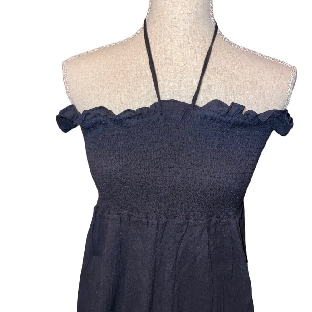 Women’s Halter Gauze Maxi Sundress Sleeveless Lightweight Beach Swimsuit Cover Black Size undefined - Image 2