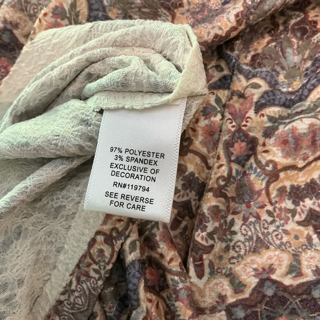 NWOT ONE WORLD Multicolor Midi Dress Size Medium - Image 11