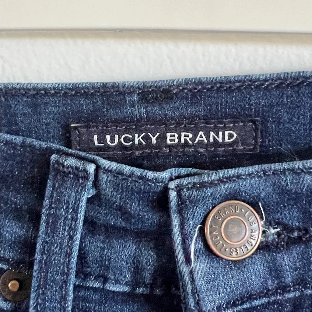 Lucky Brand High Rise Boot Bridgette Indigo Denim Dark Wash Jeans - Image 2