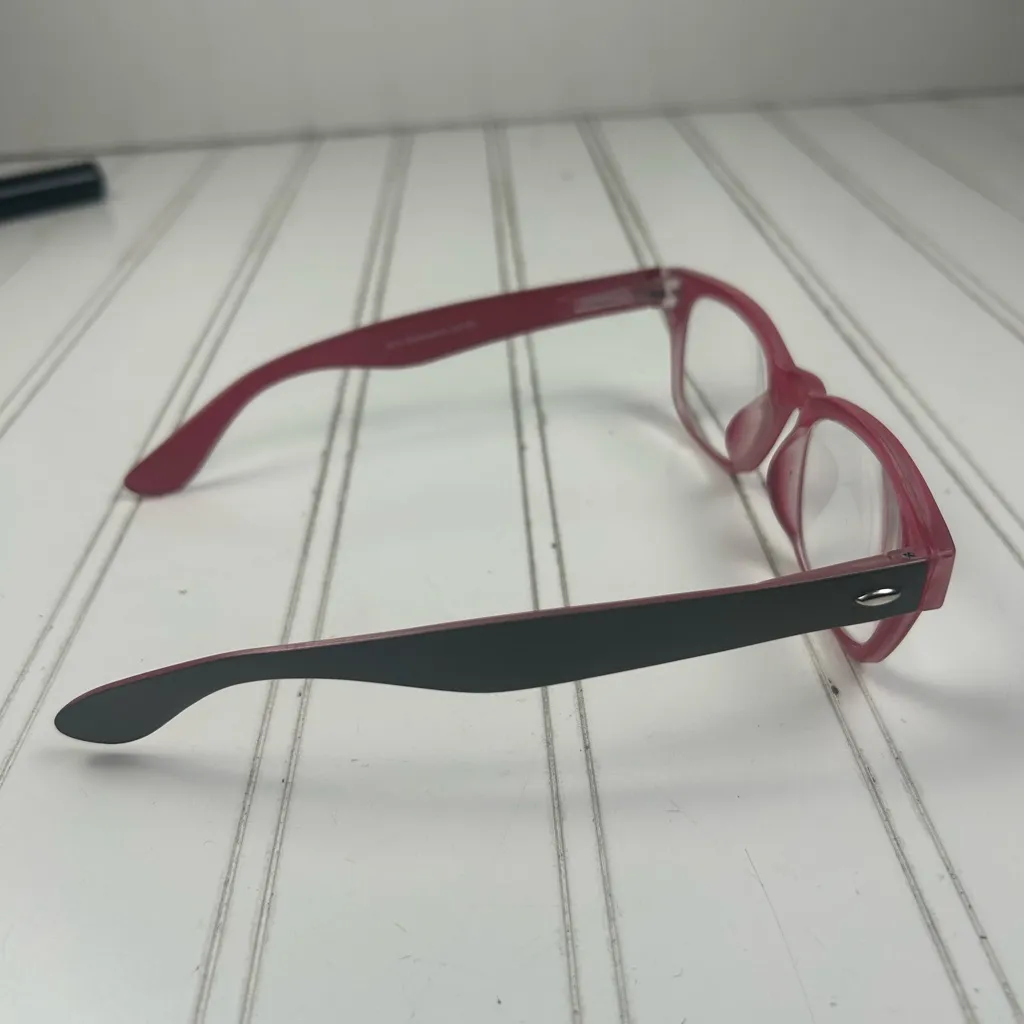 Peepers Pink Rectangle Eyeglasses Women’s Lightweight Frame Red - Image 3