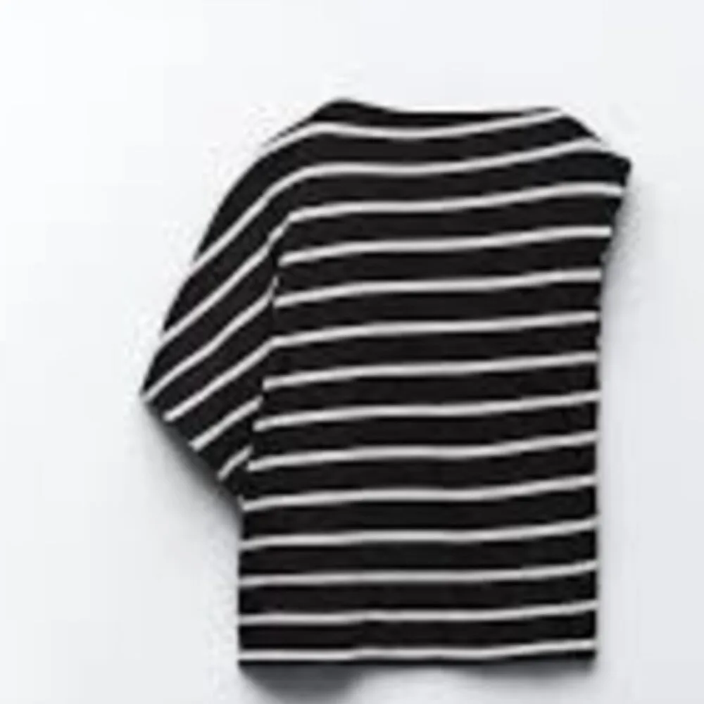 NWT ZARA ASYMMETRICAL STRIPED T-SHIRT - Image 2