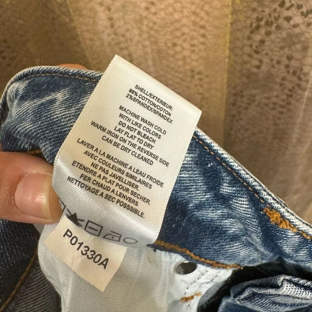 VIGOSS Stevie Crop Straight Leg Blue Acid Washed Jeans Size 29 - Image 4