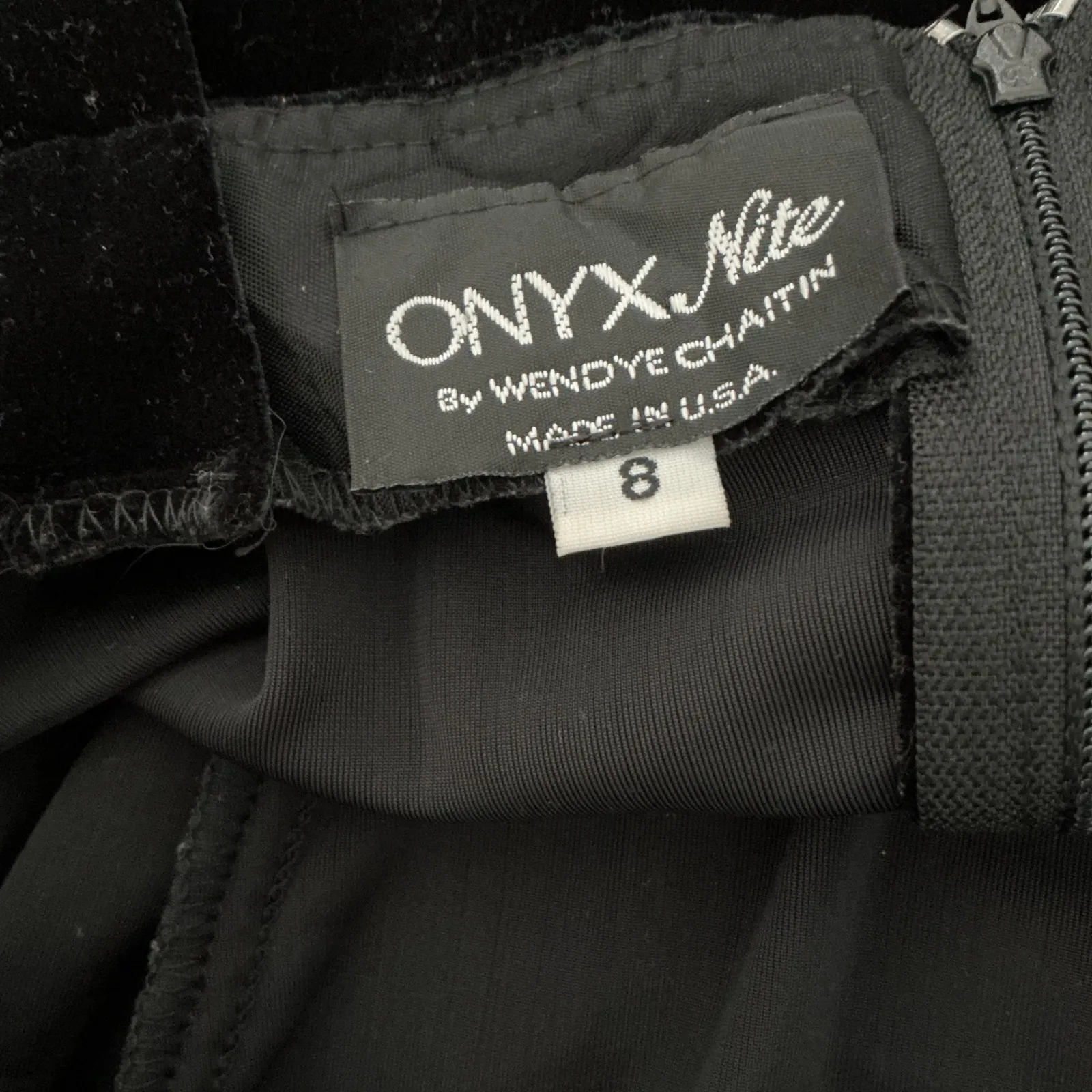 Onyx Nite Black Velvet Evening Gown | Vintage 90s Formal‎ Maxi Dress Size 8 - Image 5