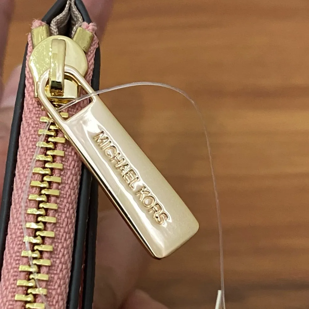 MICHAEL Michael Kors Jet Set Travel Top Zip Card Case Saffiano Leather Primrose - Image 5