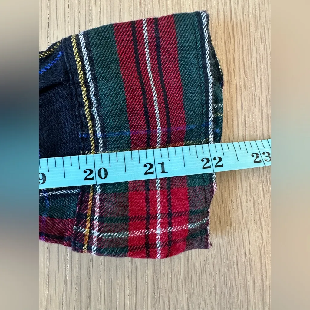 Lauren Ralph Lauren Holiday Monogrammed Flannel PJ Button Down Top Medium 2269 Red - Image 5