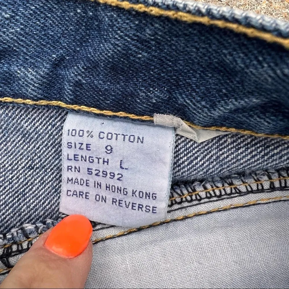 Vintage 80s Jordache high rise bare back railroad stripe cutoff Jean shorts - Image 4