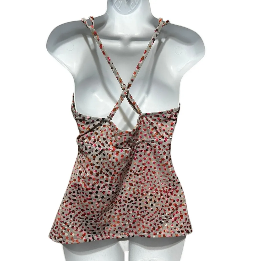 Garnet Hill Women Tankini Padded Modest Swimwear‎ Top 10 Abstract Dots Resort - Image 3