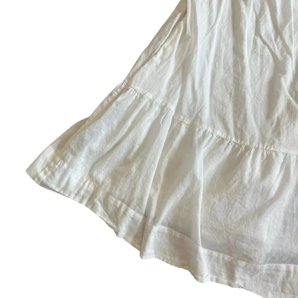 Vince White Shift Dress Fit N Flare Sleeveless Eyelet 100% Cotton Size Large - Image 3