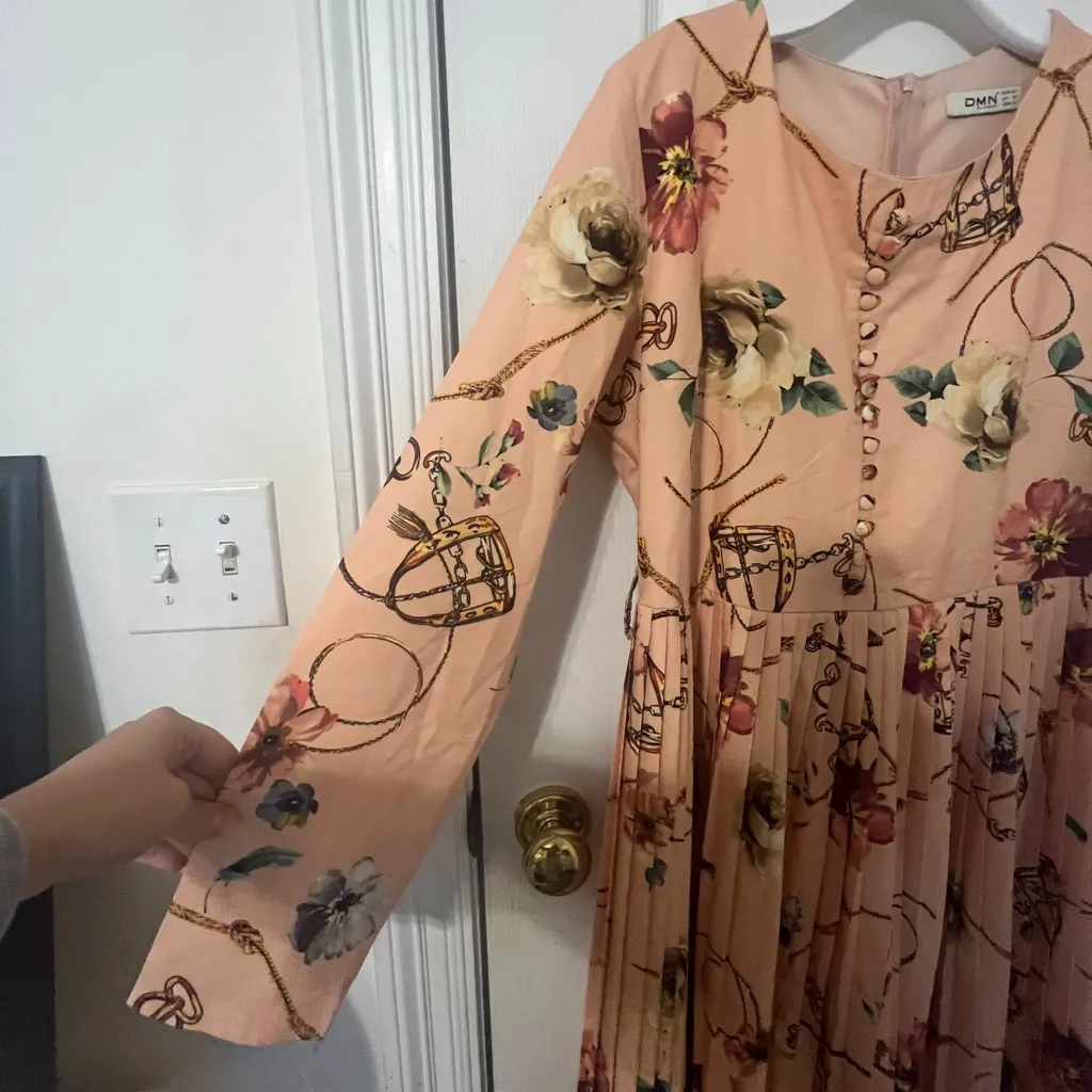 DMN By Ozduman Floral Dress Orange Size 16 - Image 4