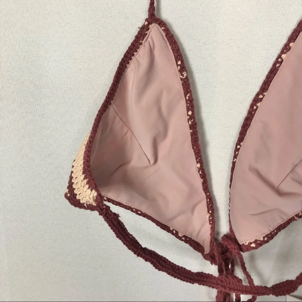 NEW REVOLVE Somedays Lovin' Miles Crochet Tie Halter Swim Top L - Image 65