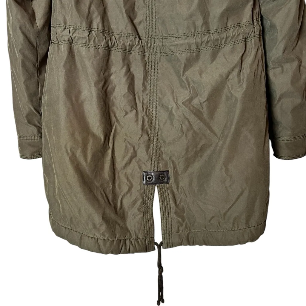 Abercrombie & Fitch Parka Jacket Sherpa Lined Hooded Army Green Size Small - Image 8