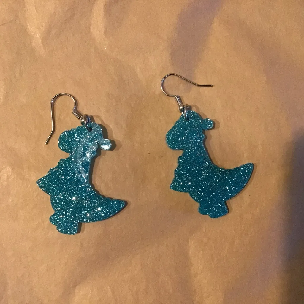 Christmas dinosaurs Dangle earrings - Image 2