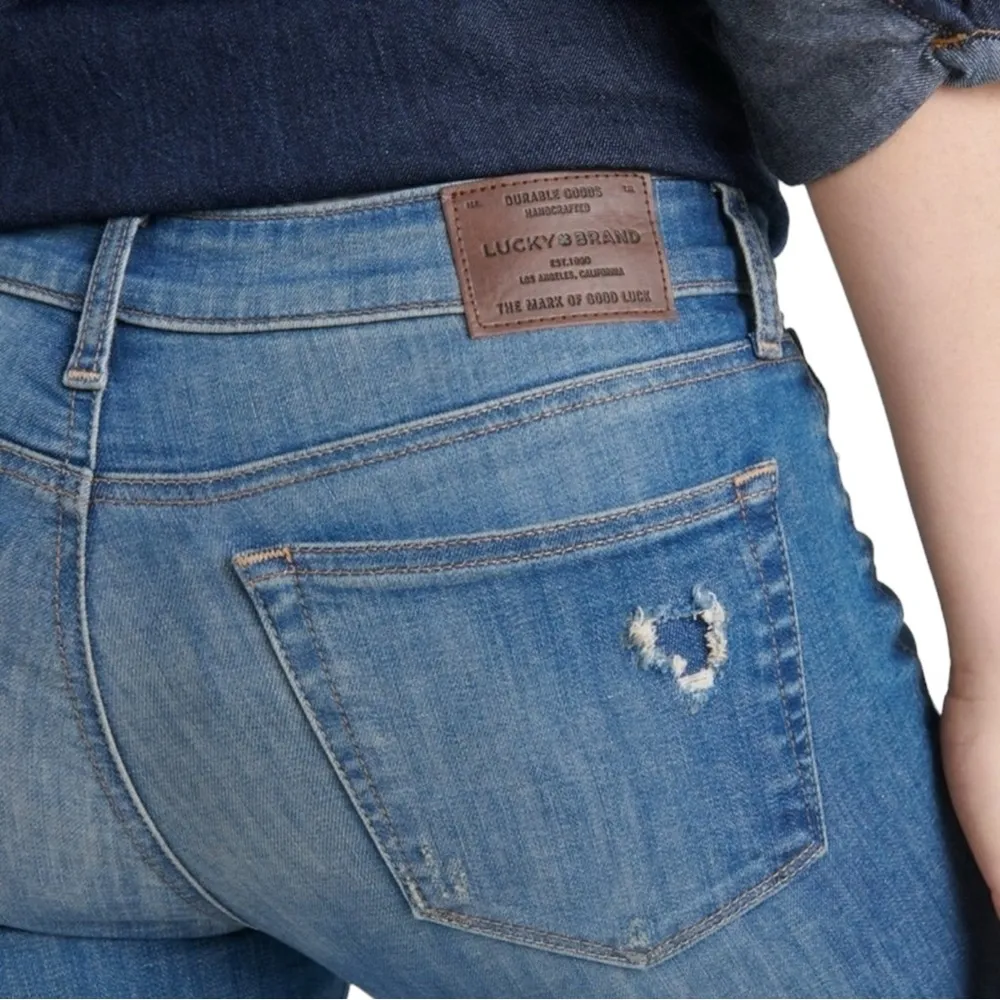Lucky Brand Ava Mid Rise Skinny Hollis Dest Chewed Hem Jeans size 8/29 - Image 5