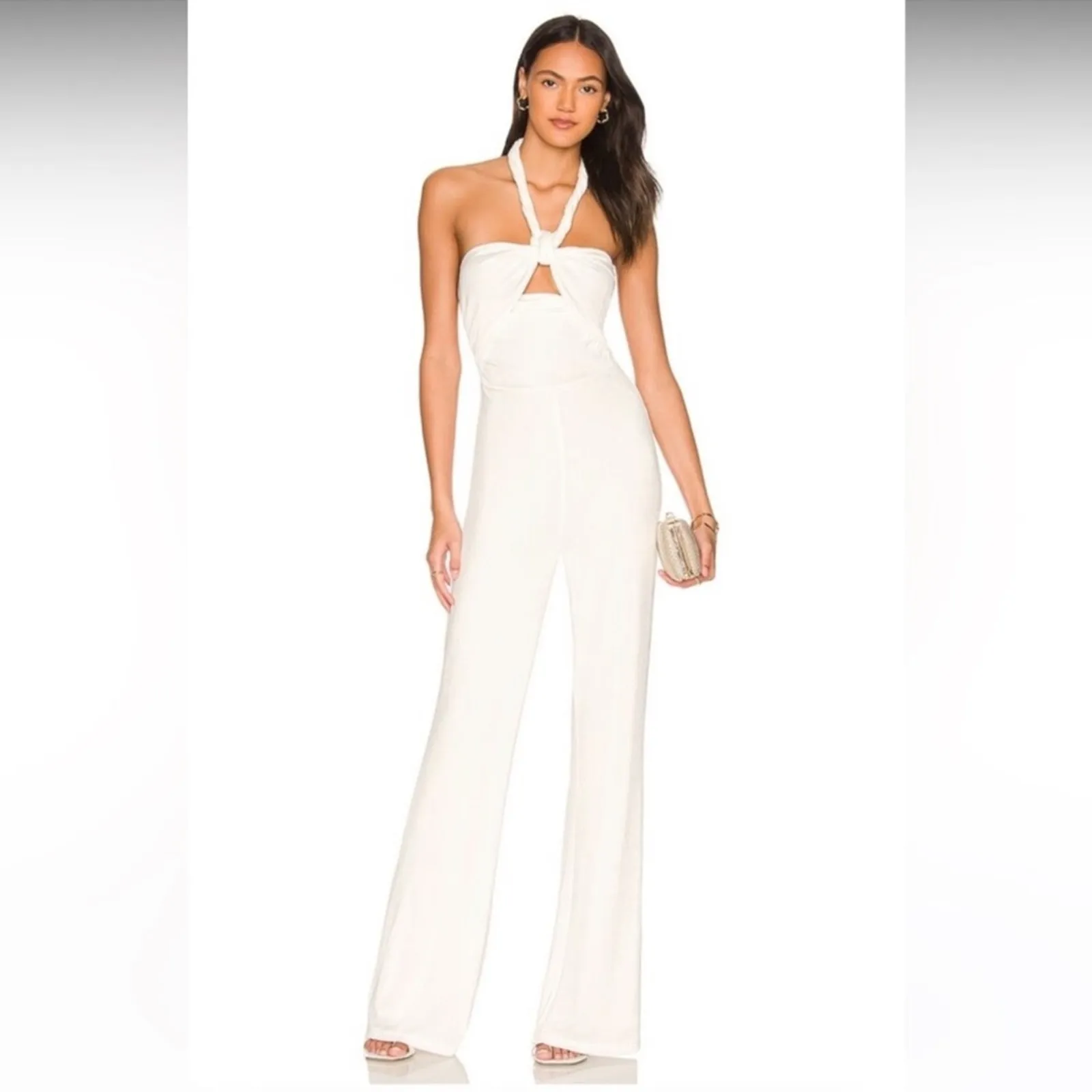Misha Letizia Ivory Cutout Halter Wide - Image 13