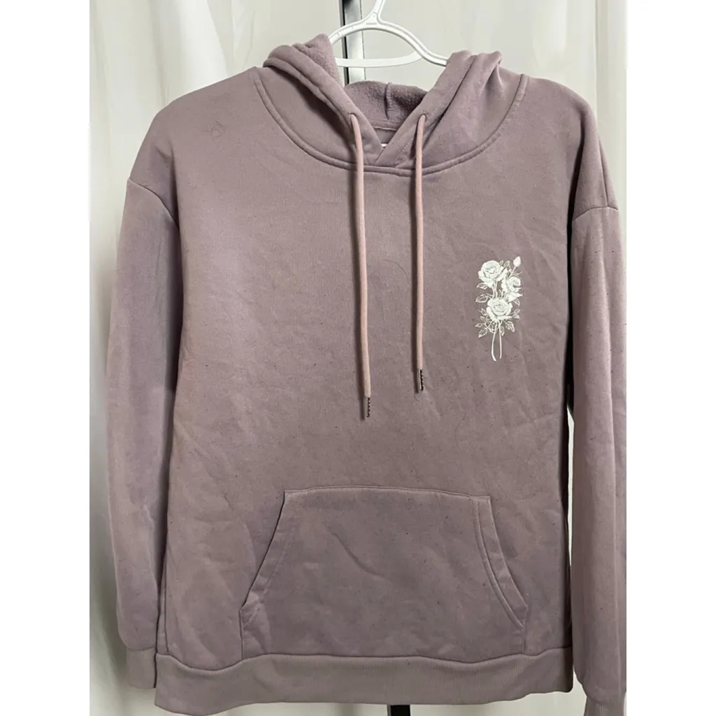 Women's SHEIN Purple Floral Graphic Hoodie L - Image 2