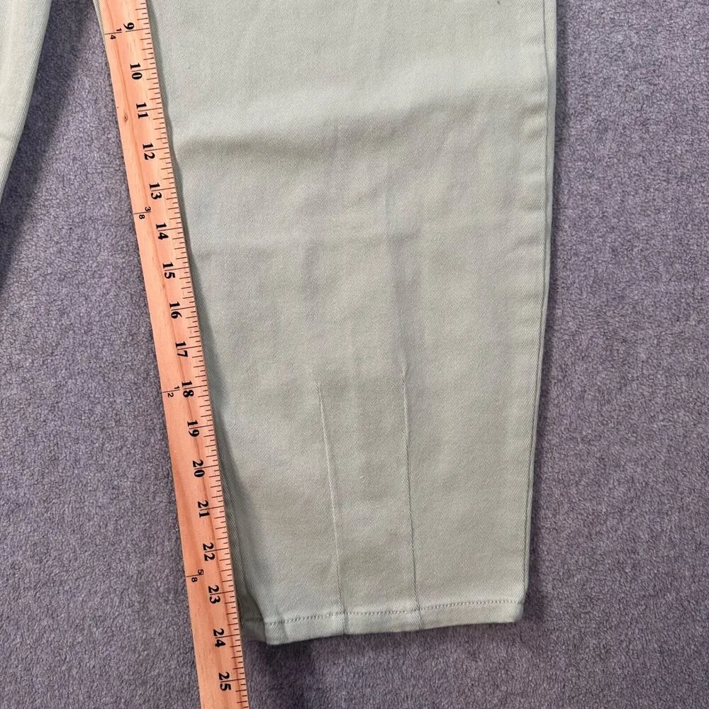 Vigoss Axl Balloon Leg Jeans Womens 31 Green Denim High Rise Stretch Pleated New - Image 3