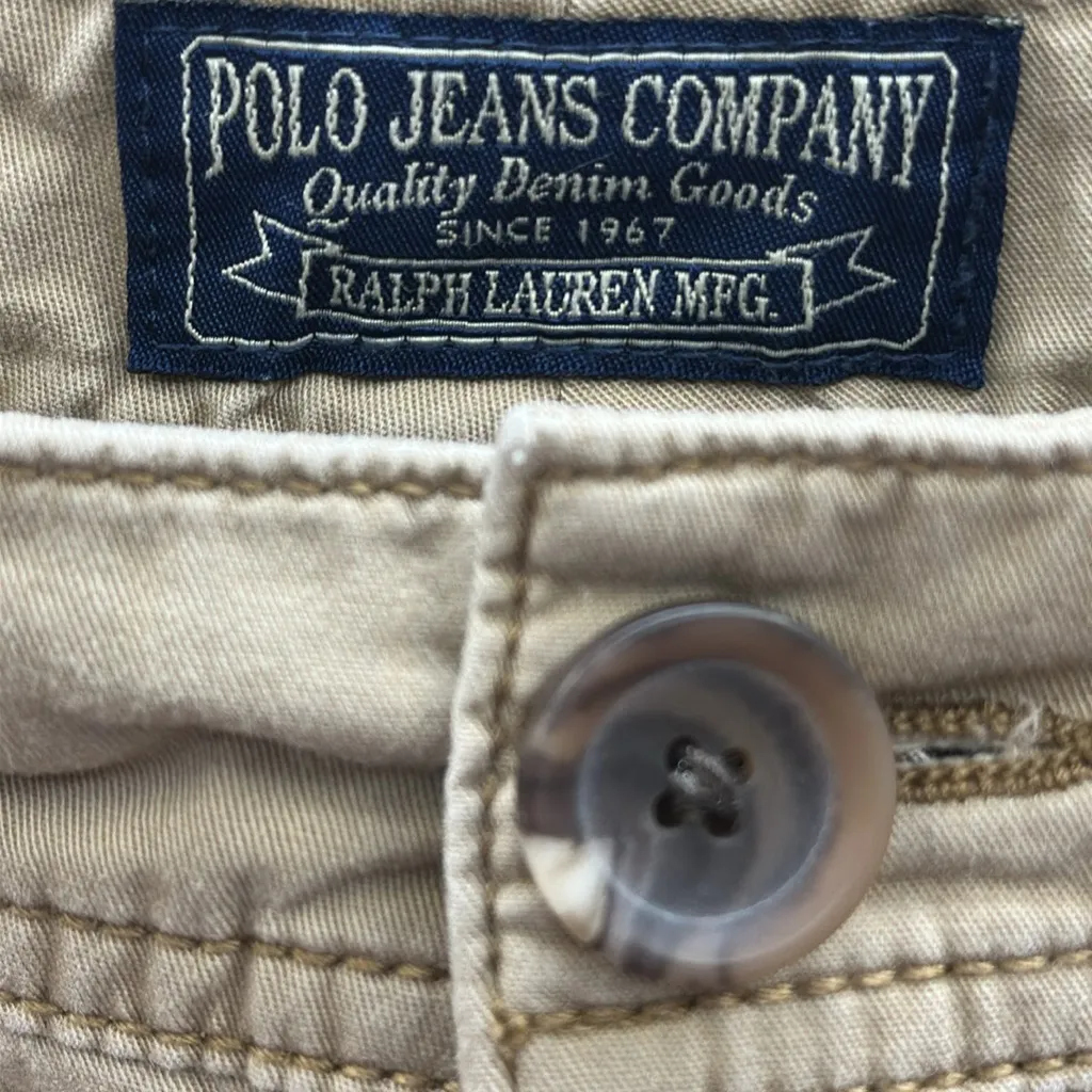 Y2K Polo Jeans Co Ralph Lauren Low Rise Chino Cotton Blend Capri Pants Womens 8 Tan - Image 11