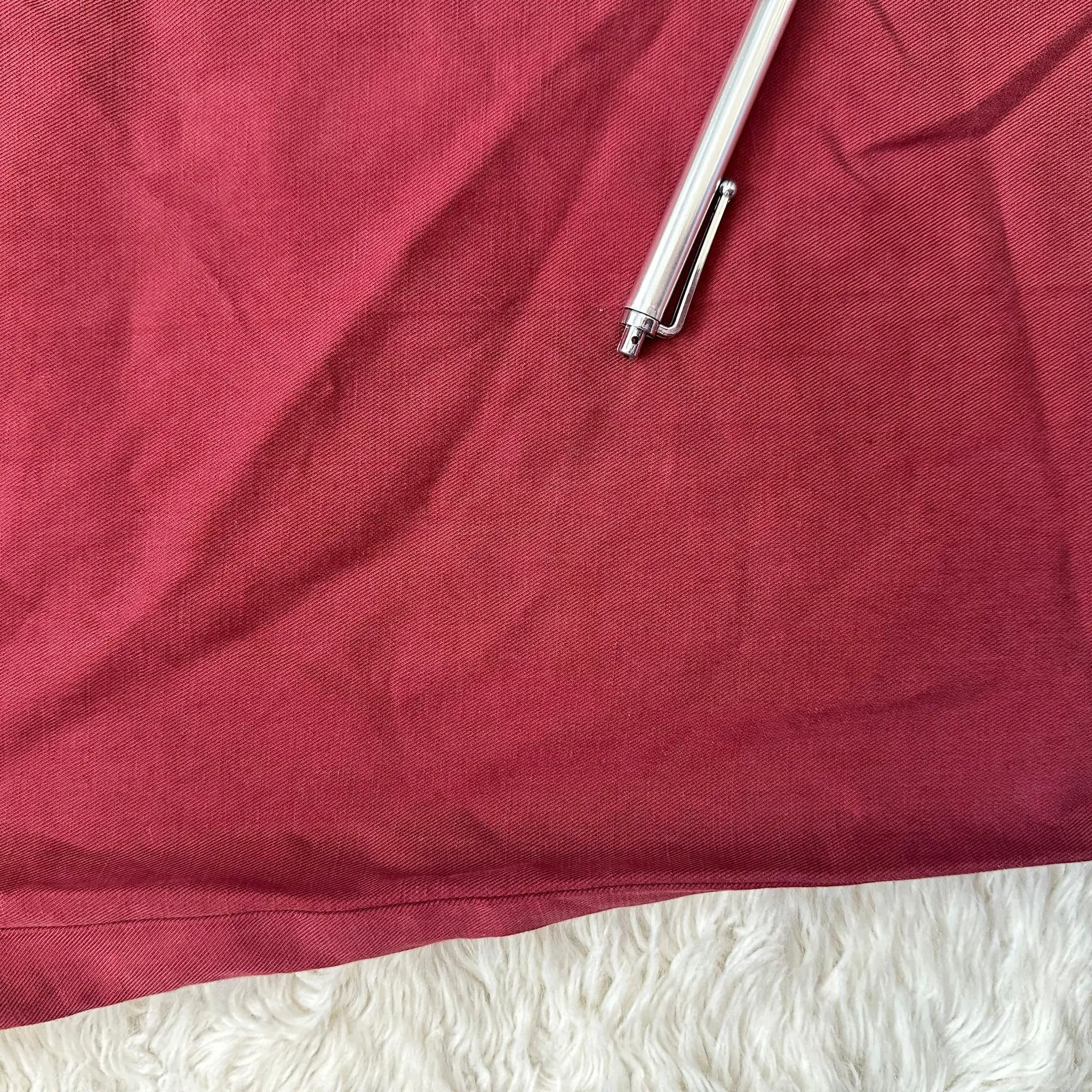 Trousers Slouchy Straight Pants in Drapey Twill Claret Red 2 NWT New - Image 16