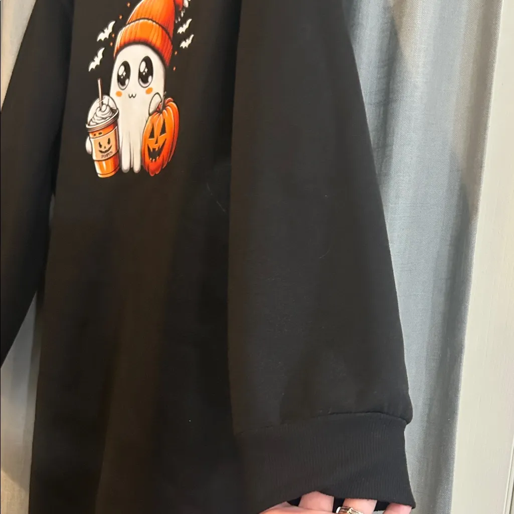 Source Unknown Black Long Sleeve Dress with Halloween Print - Image 3