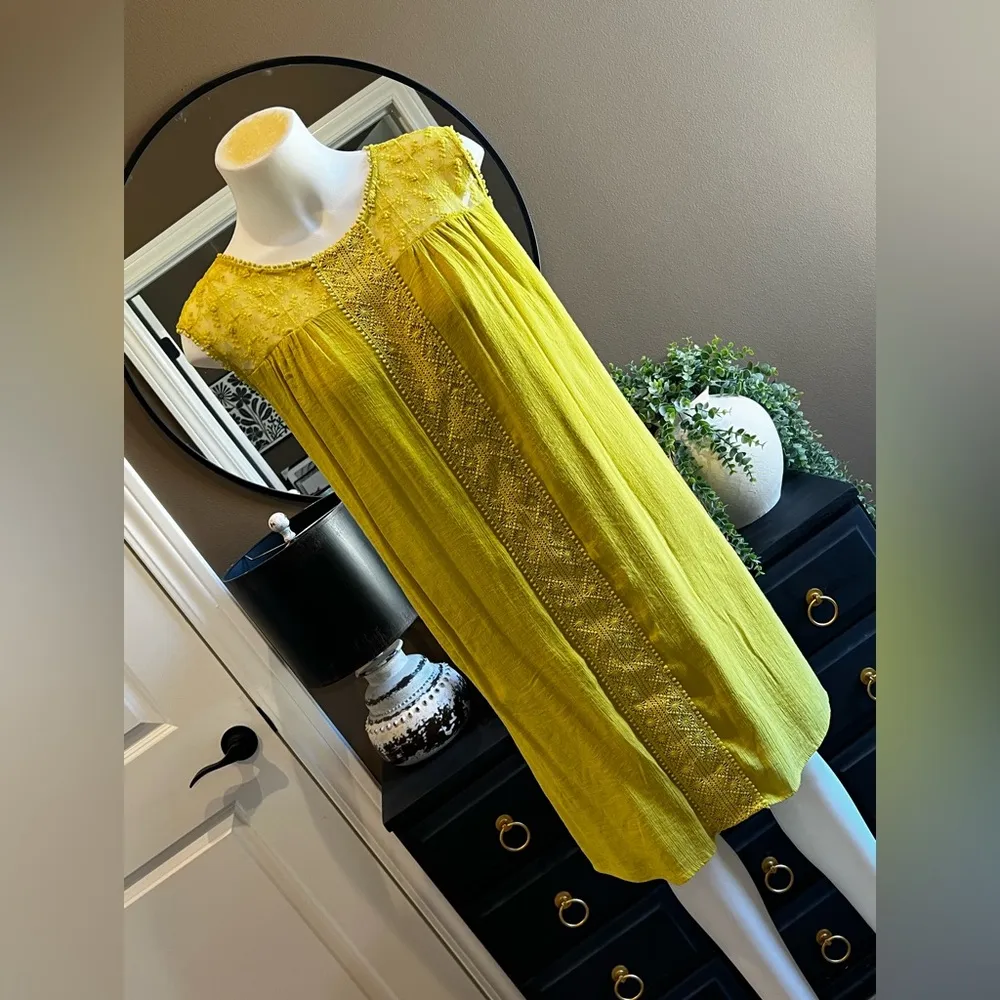 ZAC & RACHEL Sleeveless Crepe Dress Amber Yellow Size 3X - Image 3