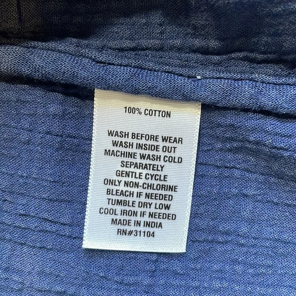 WONDERLY women’s blue one button unstructured blazer pockets 100% cotton size XL - Image 11