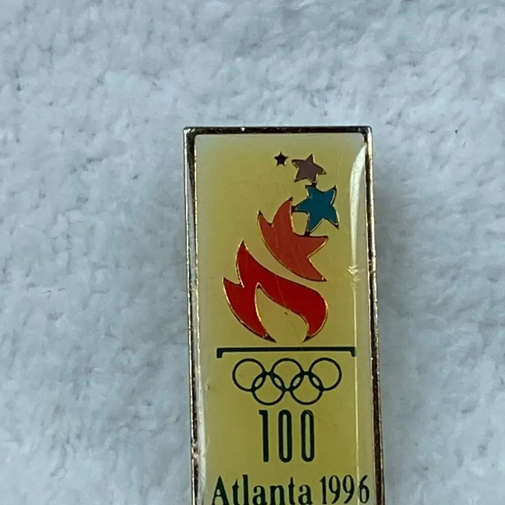 Atlanta 1996 Summer Olympic Games 100 Year Anniversary Tie Tack Pin Torch Flame - Image 5