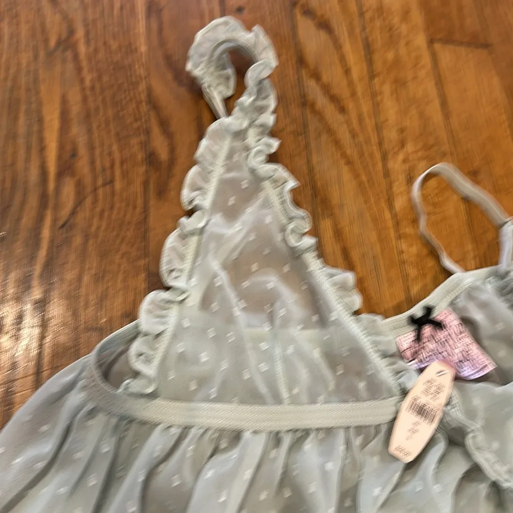 NWT Victorias Secret sexy little things mesh mint green camisole slip Swiss dot - Image 3