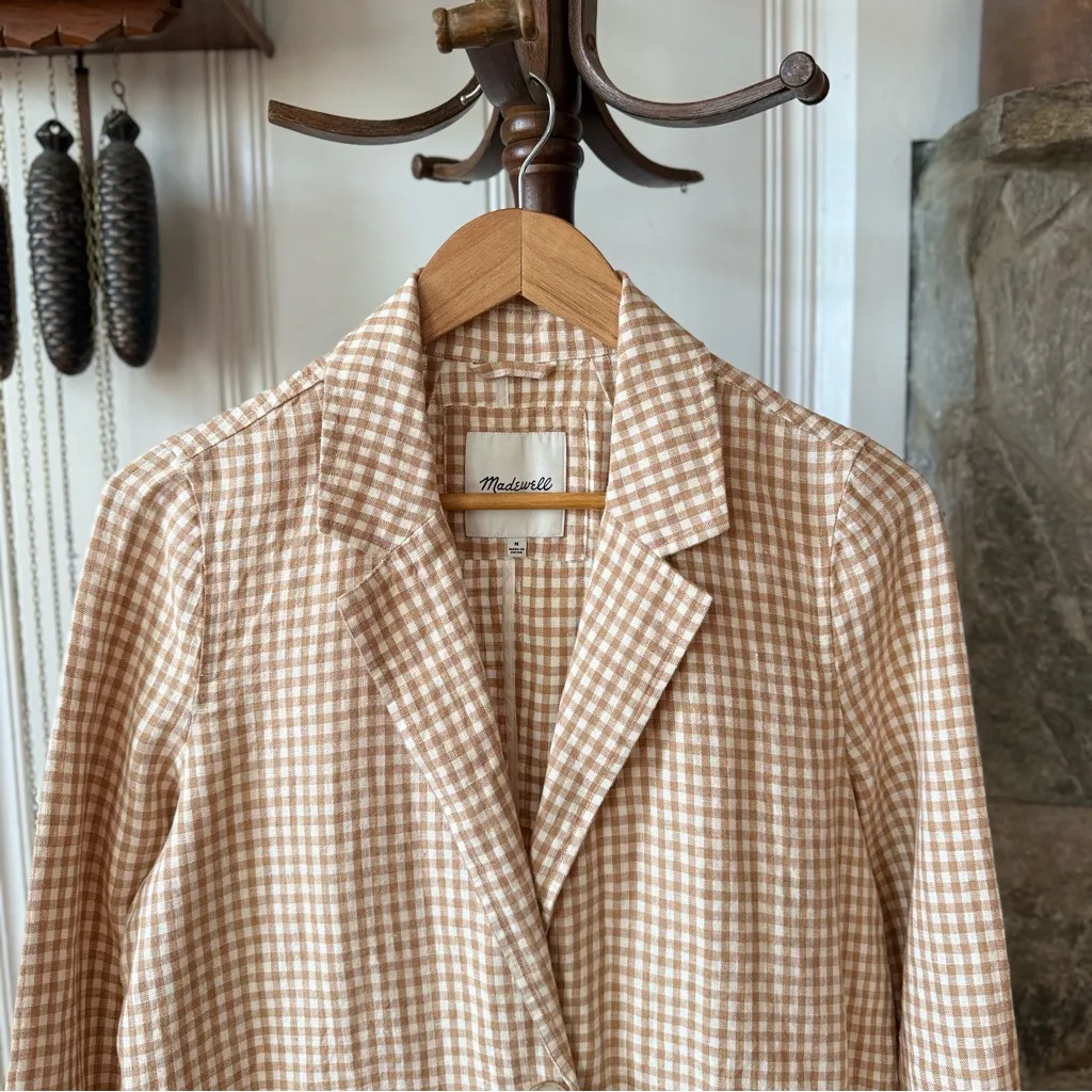 Madewell Linen Dorset Blazer in Gingham
Check - Image 6