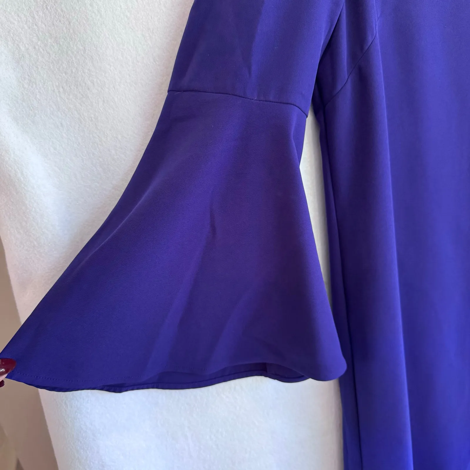 Tahari Arthur S. Levine Purple Bell Sleeve Shift Dress Women’s Size 10 career - Image 5