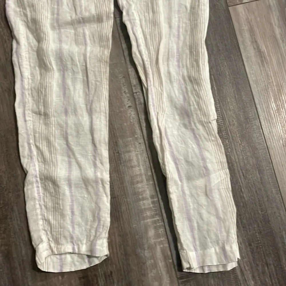 CP Shades white striped Hampton linen pant XS - Image 3