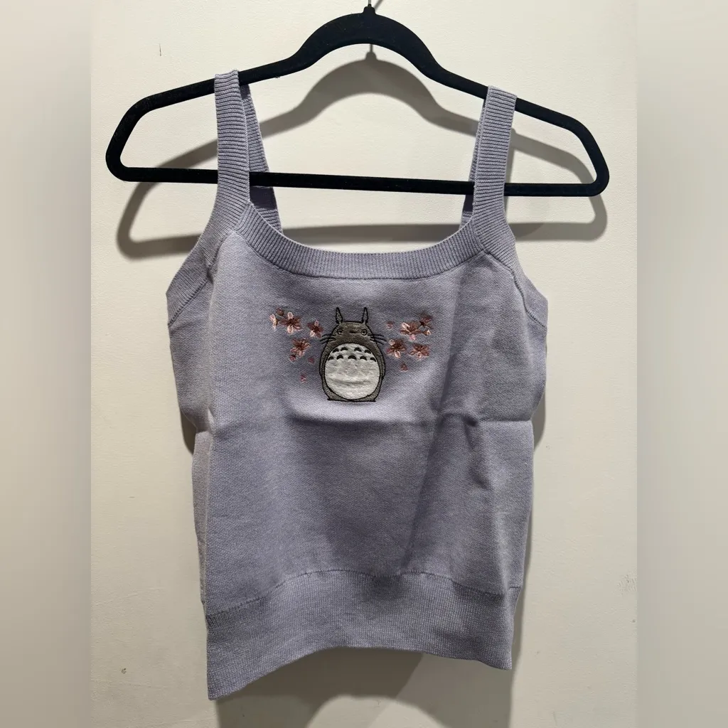 Studio Ghibli My Neighbor Totoro Cherry Blossom Women's Knit Tank Top - Image 3