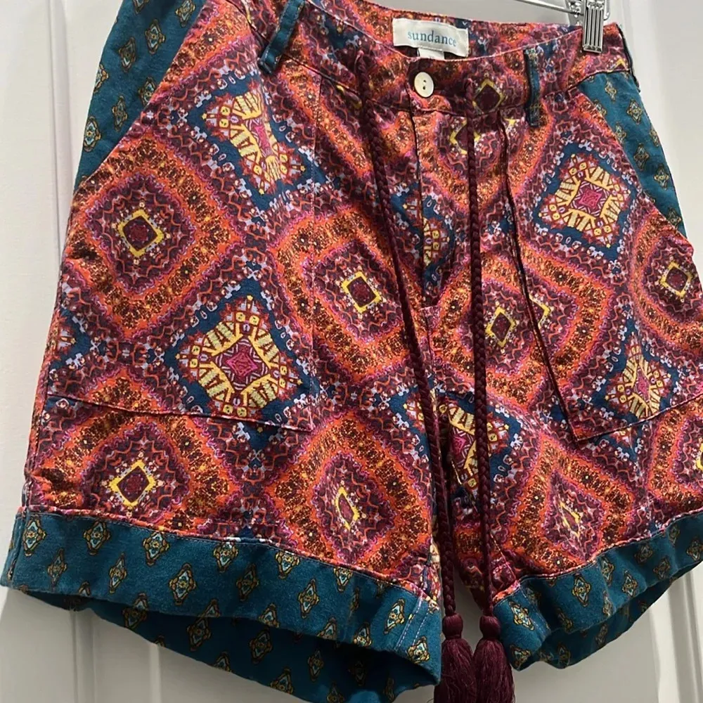 Sundance Womens Drawstring Floral Kalini Shorts Sz XS - Image 4