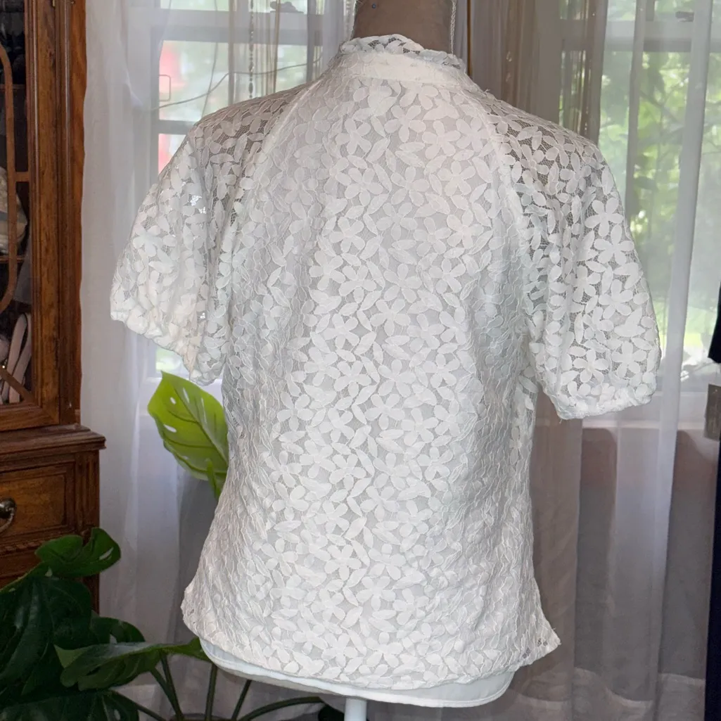 ☀️SUMMER CLEARANCE SALE☀️ Cece White Lace Blouse - Image 3