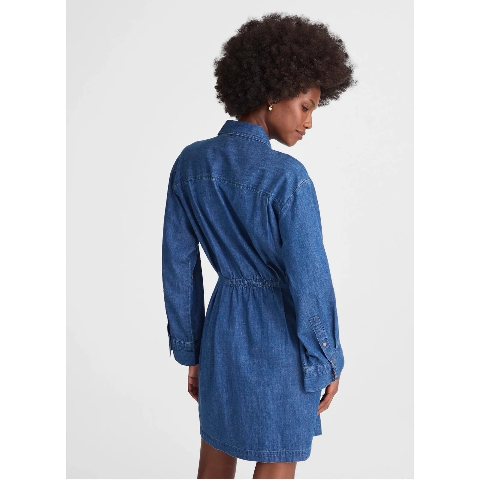 Madewell Denim Shirt Dress Women's Size 16 Blue Button Front NWT - Image 4