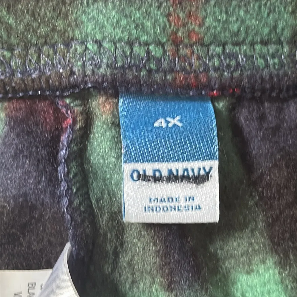 Old Navy Green and Blue Pants Black Watch Fleece Pajamas 4X - Image 4