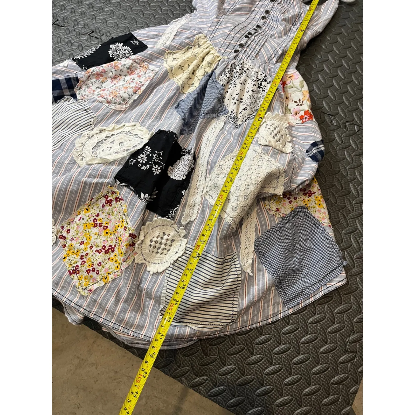 Anthropologie The Jenna Drop Waist Midi Dress Pilcro Size 6 Patchwork Womens - Image 11