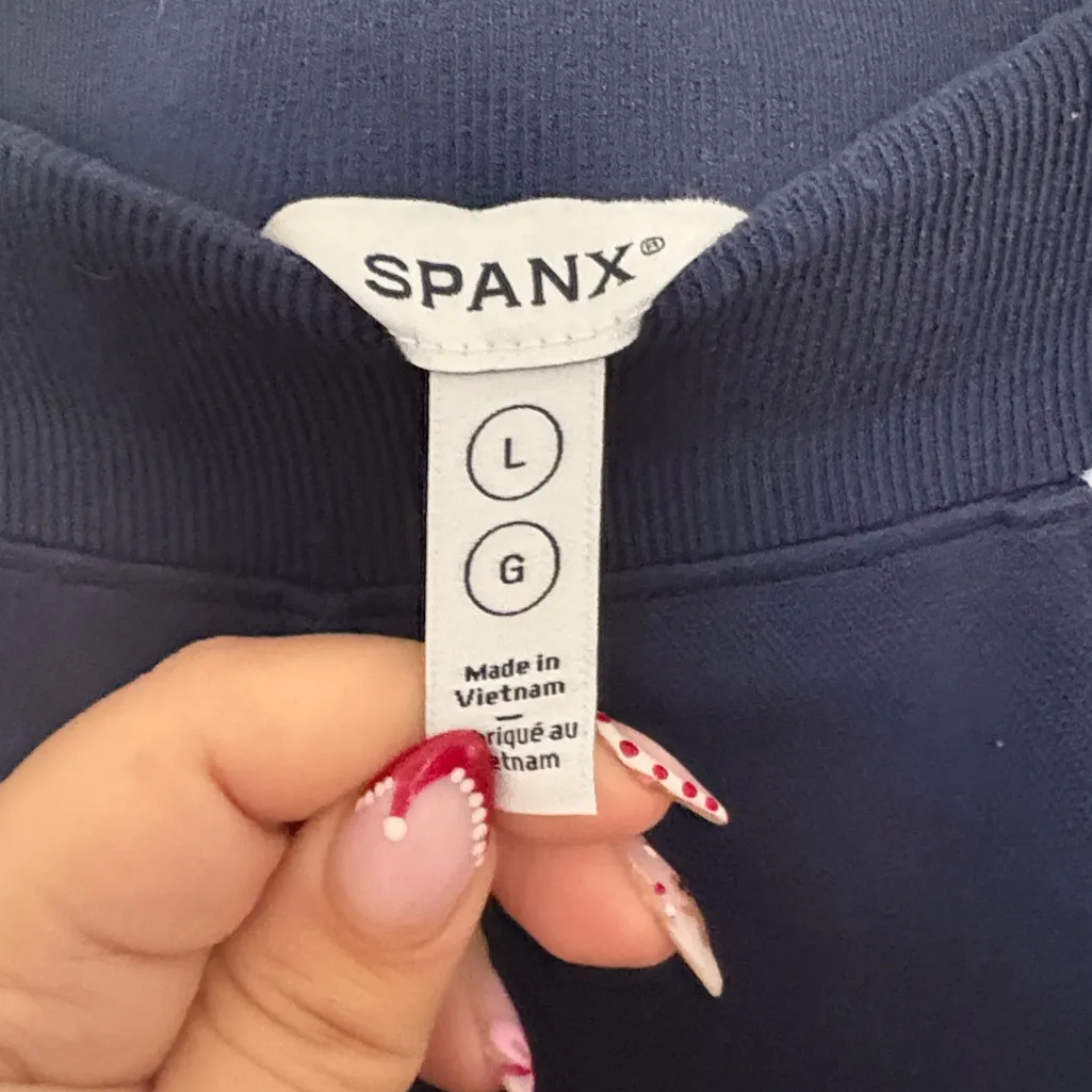 SPANX AirEssentials Pique Full Zip Track Pants Blue Size L - Image 4