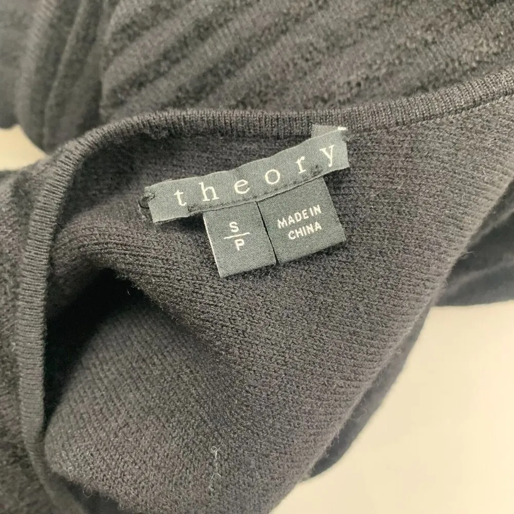 Theory Womens Shirt Dress Black S Codris B Velveen Short Sleeve Round Neck - Image 6