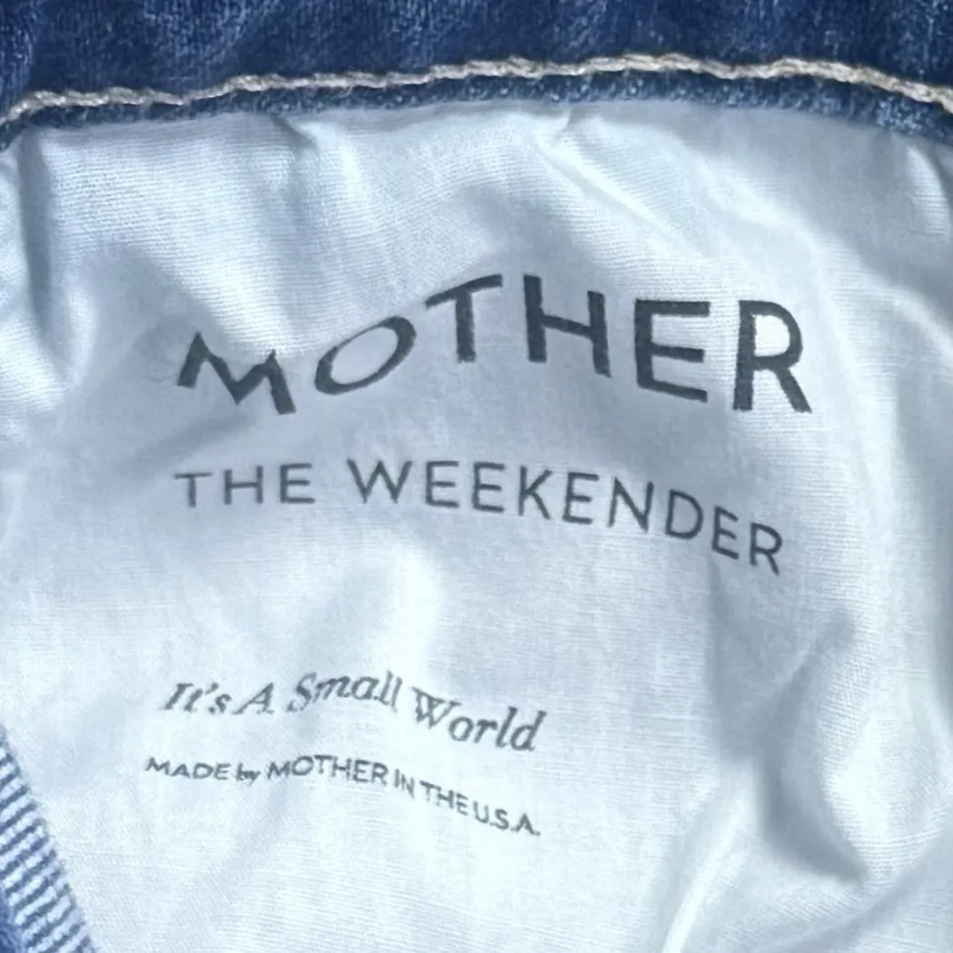 Mother Superior The Weekender Flare Leg Jeans Mid Rise Blue Denim Capsule 29 - Image 9