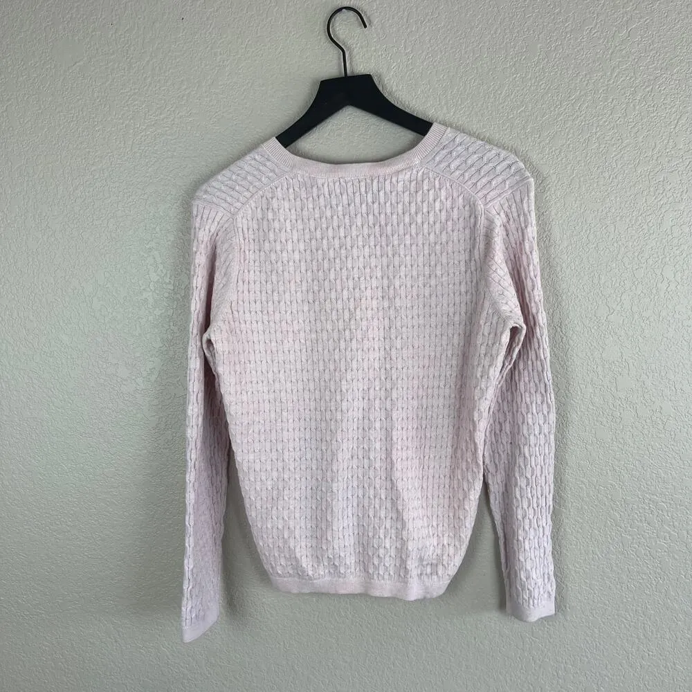 Tommy Hilfiger Pale Pink Fitted Knit Sweater Size Extra Large - Image 6
