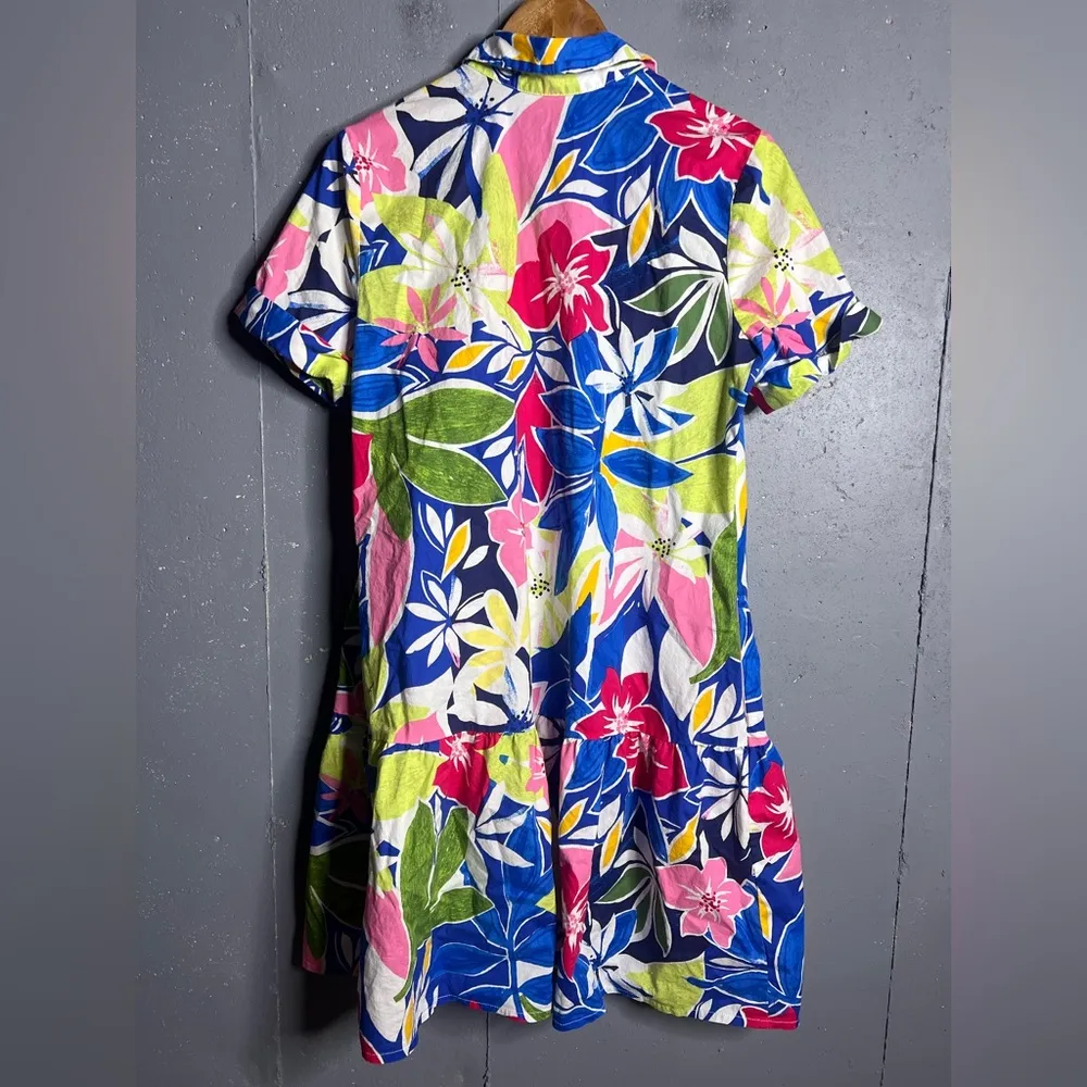 Donna Morgan Bright Colored Floral Midi Dress with Pockets . Size 12 - Image 2