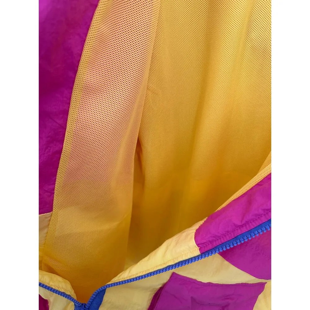 Nike Womens Full Zip Retro Windbreak Size 2X Neon Woven Jacket Gym Running - Image 8