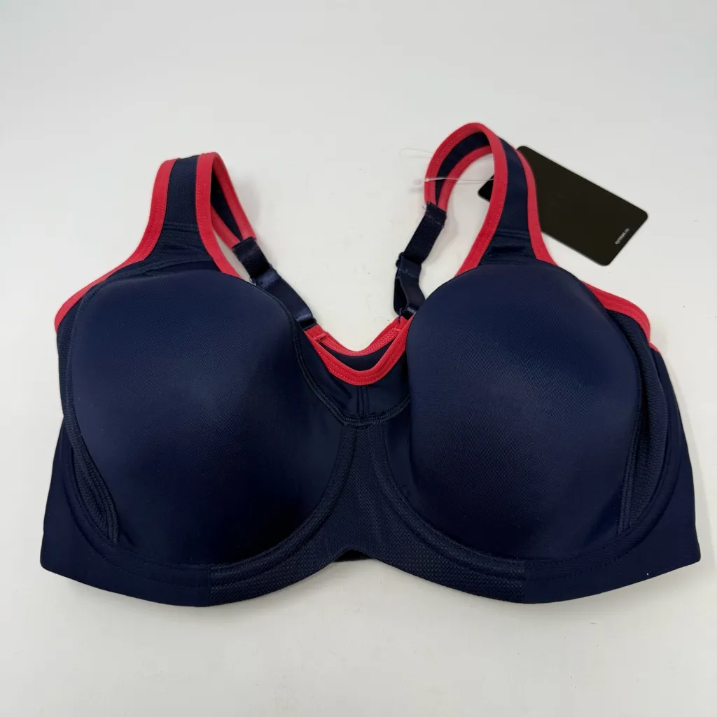SYROKAN NWT Full Support Racerback Lightly Lined Underwire Sports Bra 34E Blue Size undefined - Image 5