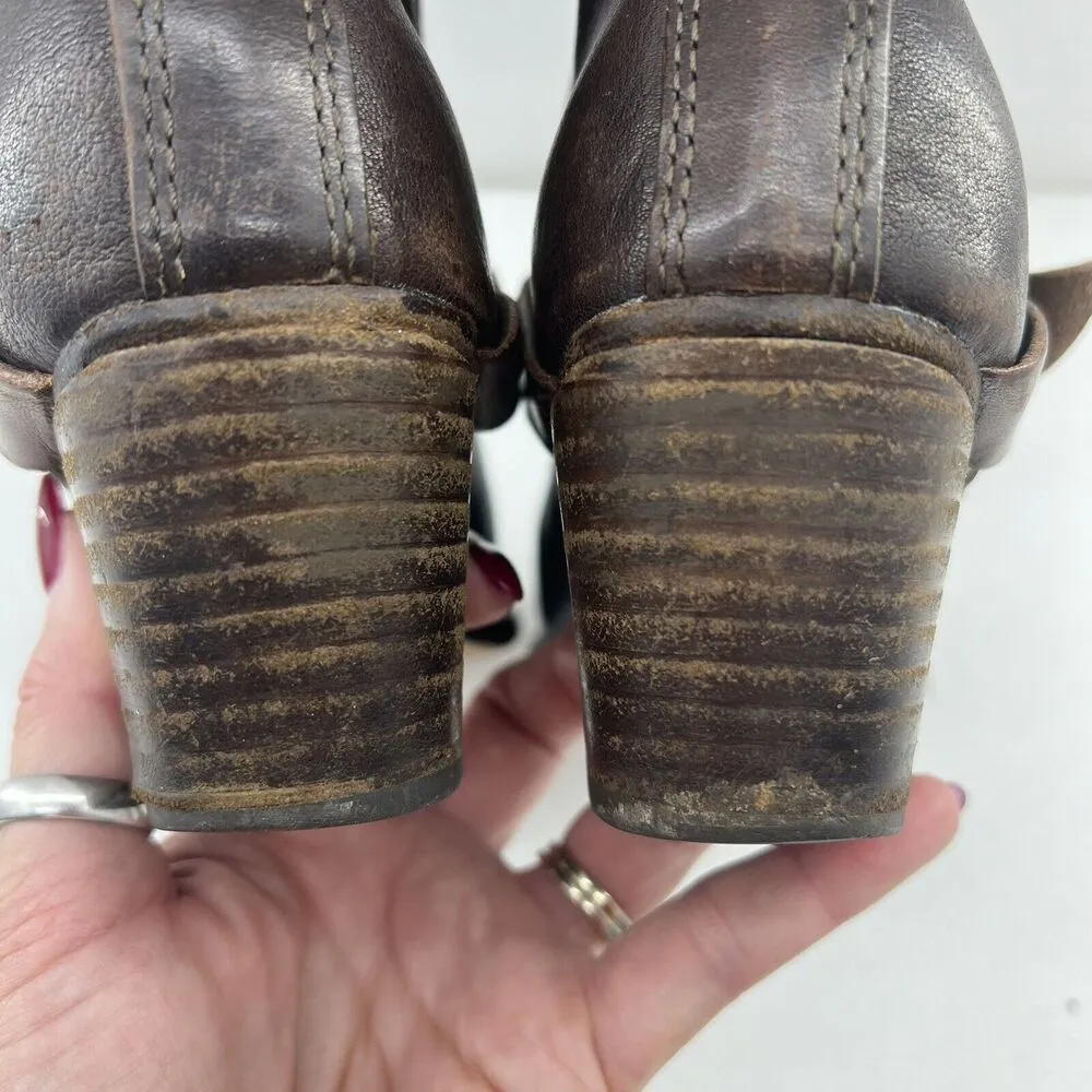Rag & Bone Size 6.5 Harper Moto Boots Ankle Booties Dark Brown Leather Comfy - Image 11