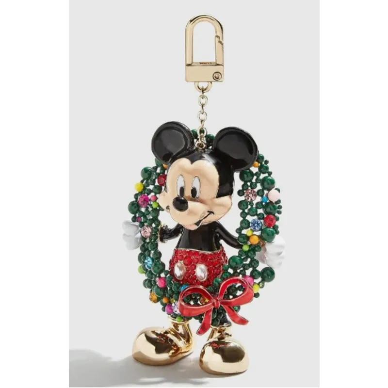 Disney BaubleBar Mickey Mouse Christmas Wreath Bag Charm Keychain Holiday NEW - Image 8